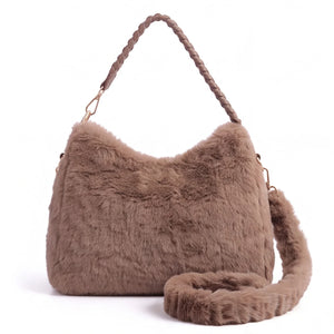 Borsa hobo in ecopelliccia 9756, vista dettaglio 3