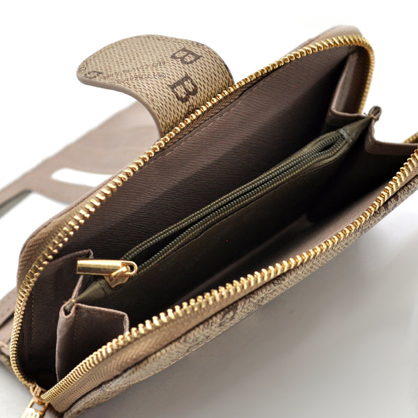 Portafoglio da Donna firmato B. Cavalli con Fantasia Logata – Elegante, Capiente e Perfetto per Carte, Monete e Banconote – Design Chic