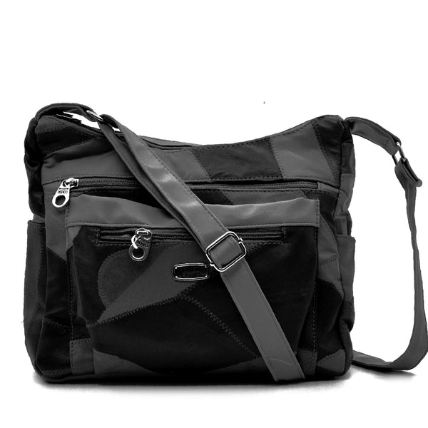 Borsa firmata COVERI ACTIVE in vera pelle a tracolla multitasche multicolore