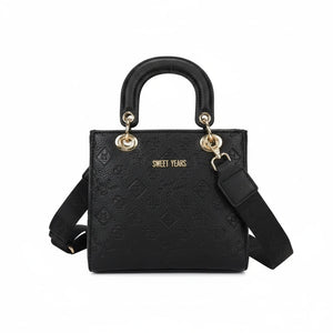 Borsa firmata SWEET YEARS adel Colletion donna spalla a tracolla simil pelle ricamata logo logata