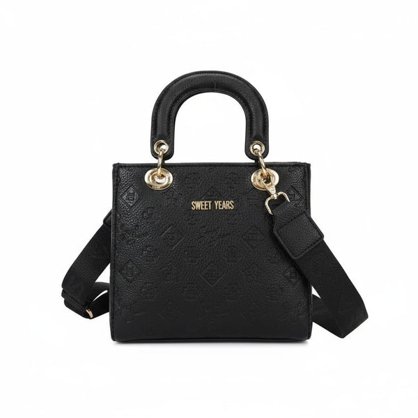 Borsa firmata SWEET YEARS adel Colletion donna spalla a tracolla simil pelle ricamata logo logata