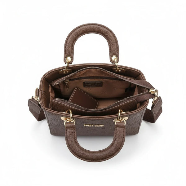 Borsa firmata SWEET YEARS adel Colletion donna spalla a tracolla simil pelle ricamata logo logata