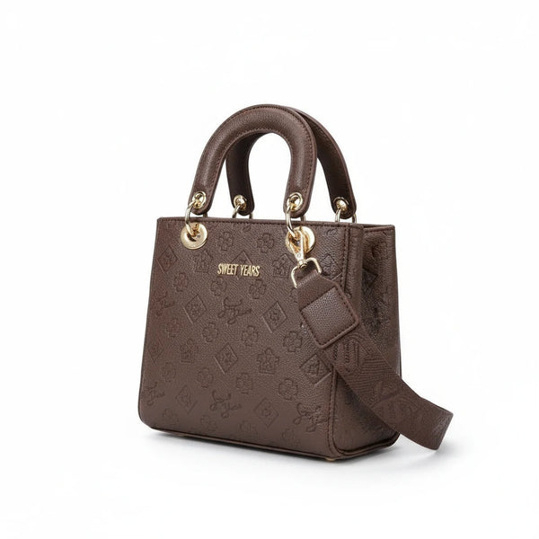 Borsa firmata SWEET YEARS adel Colletion donna spalla a tracolla simil pelle ricamata logo logata