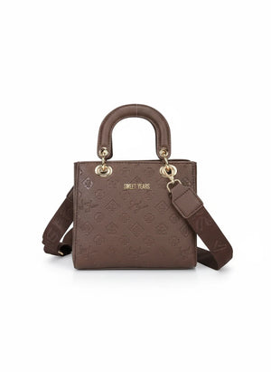 Borsa firmata SWEET YEARS adel Colletion donna spalla a tracolla simil pelle ricamata logo logata