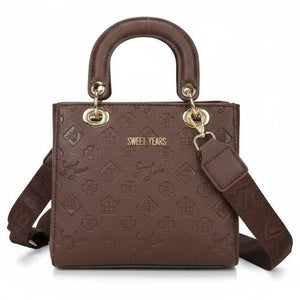 Borsa firmata SWEET YEARS adel Colletion donna spalla a tracolla simil pelle ricamata logo logata