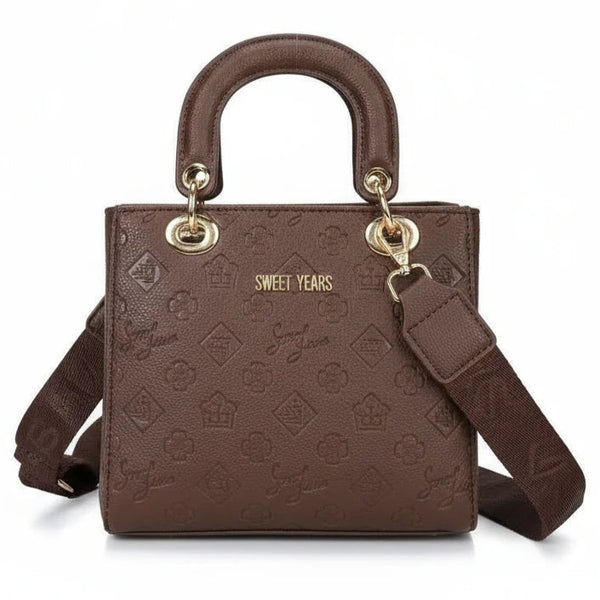 Borsa firmata SWEET YEARS adel Colletion donna spalla a tracolla simil pelle ricamata logo logata