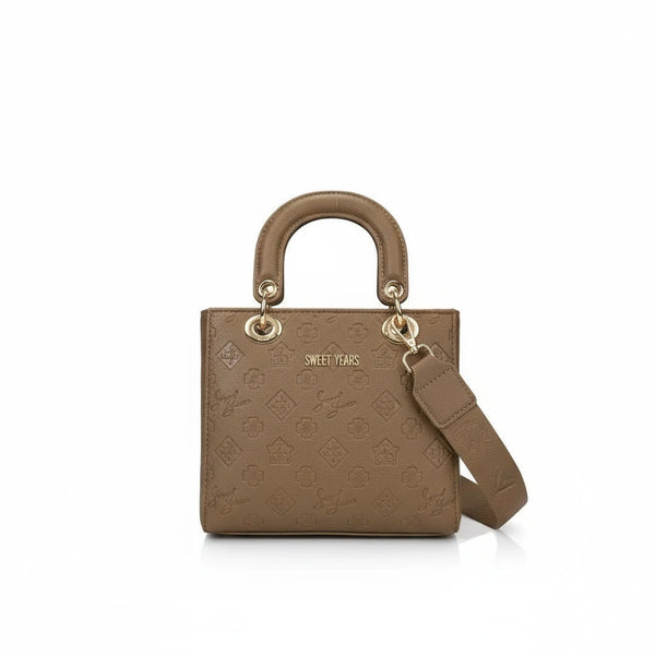 Borsa firmata SWEET YEARS adel Colletion donna spalla a tracolla simil pelle ricamata logo logata