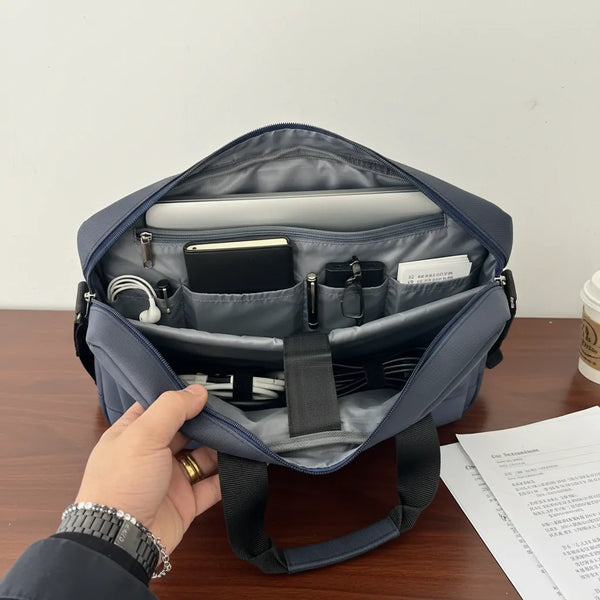 Borsa Porta PC 15.6 Pollici 42x30 cm Cartella Lavoro Uomo Donna con Tracolla Custodia Borsa Notebook Impermeabile per Ufficio, Università e Viaggio Porta Documenti e TableT