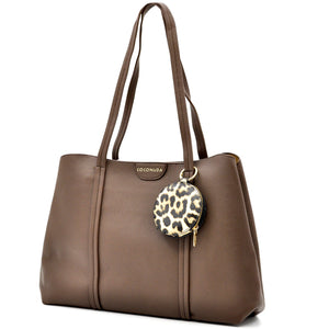 Borsa a tote bag shopping + portamonete omaggio firmata COCONUDA a tracolla elegante casual simil pelle martellata