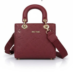 Borsa firmata SWEET YEARS adel Colletion donna spalla a tracolla simil pelle ricamata logo logata