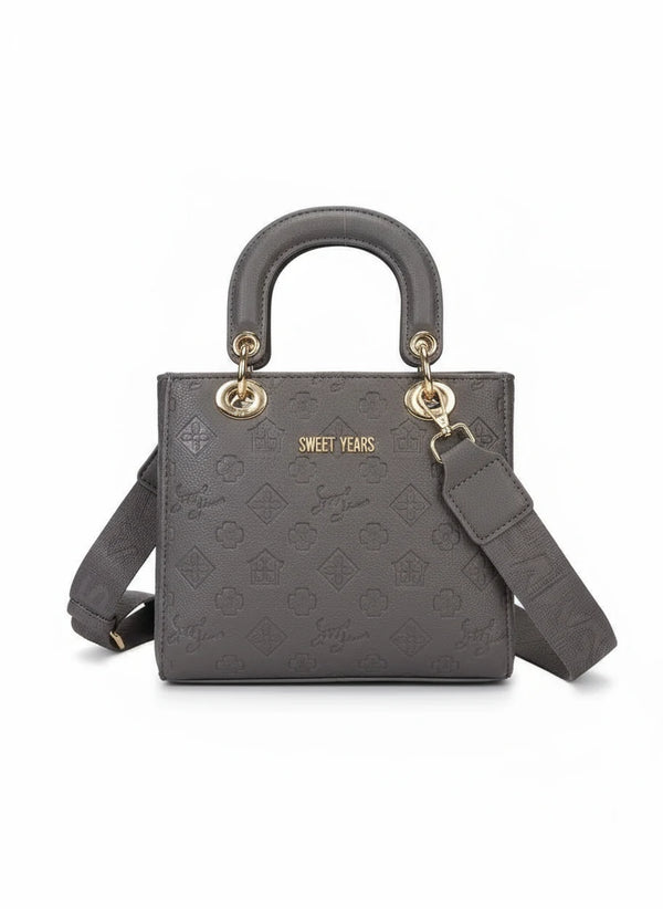 Borsa firmata SWEET YEARS adel Colletion donna spalla a tracolla simil pelle ricamata logo logata