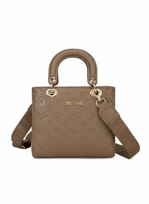 Borsa firmata SWEET YEARS adel Colletion donna spalla a tracolla simil pelle ricamata logo logata