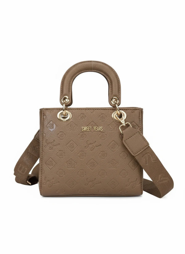 Borsa firmata SWEET YEARS adel Colletion donna spalla a tracolla simil pelle ricamata logo logata