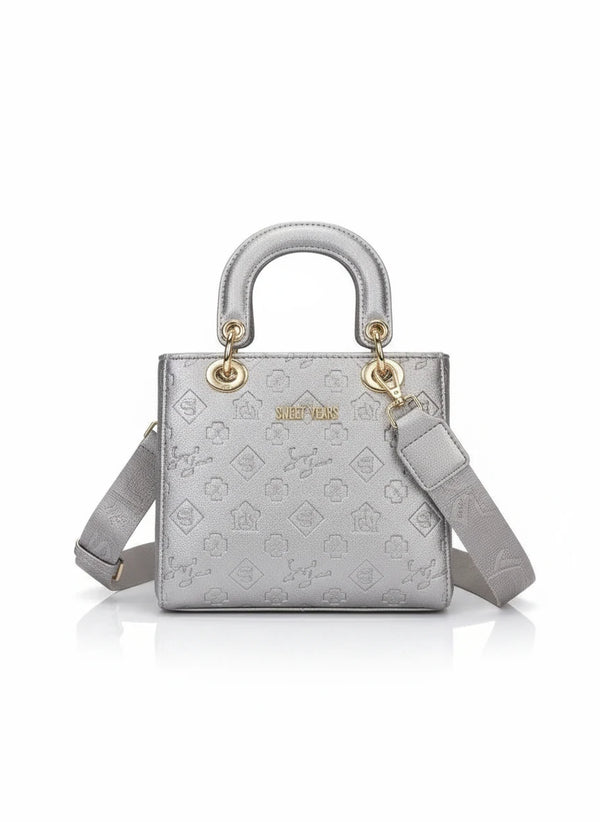 Borsa firmata SWEET YEARS adel Colletion donna spalla a tracolla simil pelle ricamata logo logata
