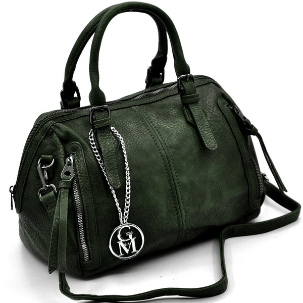 L'ARRACINA - Borsa a bauletto  firmata GYOIAMEA a mano tracolla casual simil pelle martellata venata