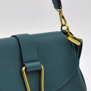 YYcoveri Borsa firmata a mano e tracolla 2 in 1 –_ mezzaluna con chiusura dorata simil pelle martellata