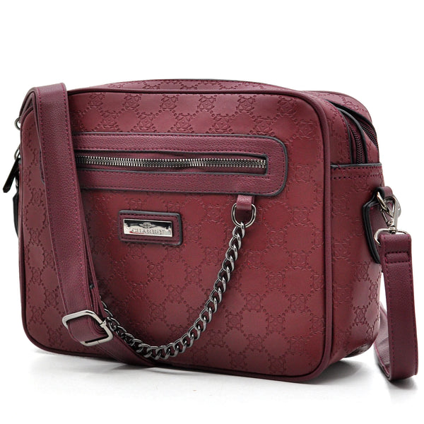 Borsa firmata CHARRO tracolla multi tasche fantasia logata logo pressato donna capiente 4 tasche cerniera