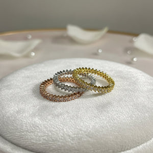 Tris Anello Minimalist Stackable con Zirconi Premium – Finitura Luxury  Oro, Argento e Oro Rosa