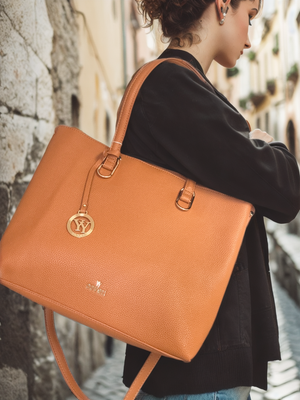 YY COVERI Borsa shopping firmata spalla e tracolla