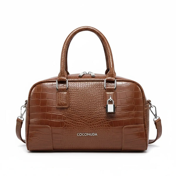 Borsa piccola firmata COCONUDA Colletion borsetta donna tracolla simil pelle squamata coccodrillo pitonata