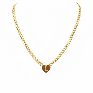 Collana Grumetta con Cuore e Iniziale Brillante Oro e Argento Regolabile (A-Z) acciaio inossidabile