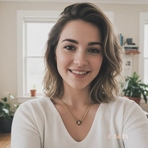 Collana Grumetta con Cuore e Iniziale Brillante Oro e Argento Regolabile (A-Z) acciaio inossidabile