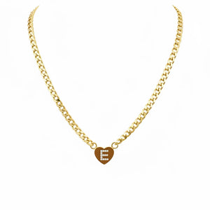 Collana Grumetta con Cuore e Iniziale Brillante Oro e Argento Regolabile (A-Z) acciaio inossidabile