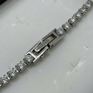 Bracciale Tennis Unisex in Acciaio Inossidabile Zirconi 4mm - Con Maglia di Estensione Inclusa