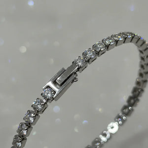 Bracciale Tennis Unisex in Acciaio Inossidabile Zirconi 4mm - Con Maglia di Estensione Inclusa