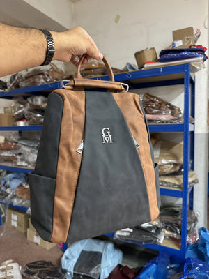 Double - Zaino firmato Gyoiamea donna simil pelle bicolore spalla casual passeggio zainetto