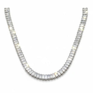 Collana Tennis Baguette con Chiusura Slider  Regolabile da Choker a  collana normale lunga fino a 42 cm