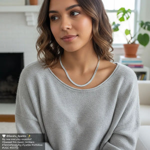 Collana Tennis Baguette con Chiusura Slider  Regolabile da Choker a  collana normale lunga fino a 42 cm