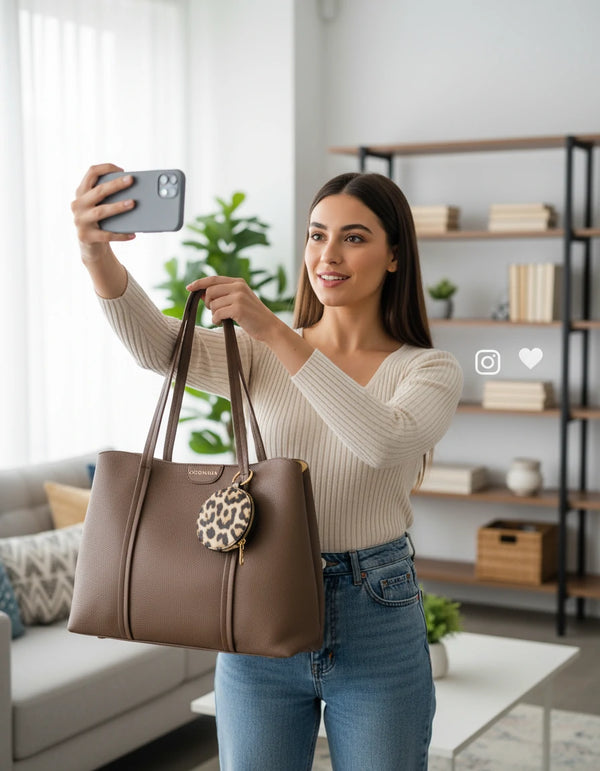 Borsa a tote bag shopping + portamonete omaggio firmata COCONUDA a tracolla elegante casual simil pelle martellata