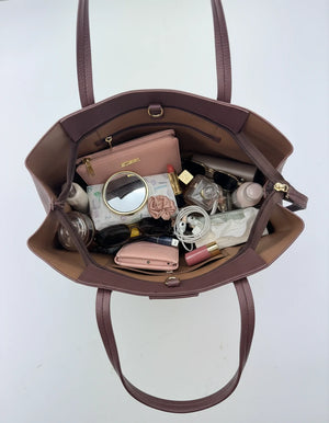 Borsa a tote bag shopping + portamonete omaggio firmata COCONUDA a tracolla elegante casual simil pelle martellata