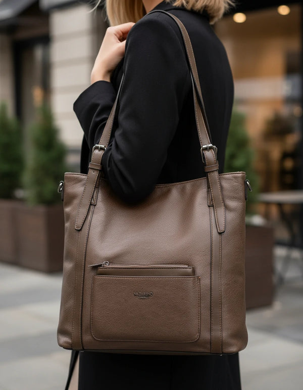 Borsa firmata Nazareno Gabirelli donna spalla shopping capiente simil pelle venata coconuda