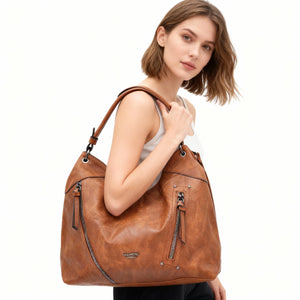 Borsa a sacco firmato da Nazareno Gabrielli Colletion donna spalla a tracolla simil pelle zip frontali