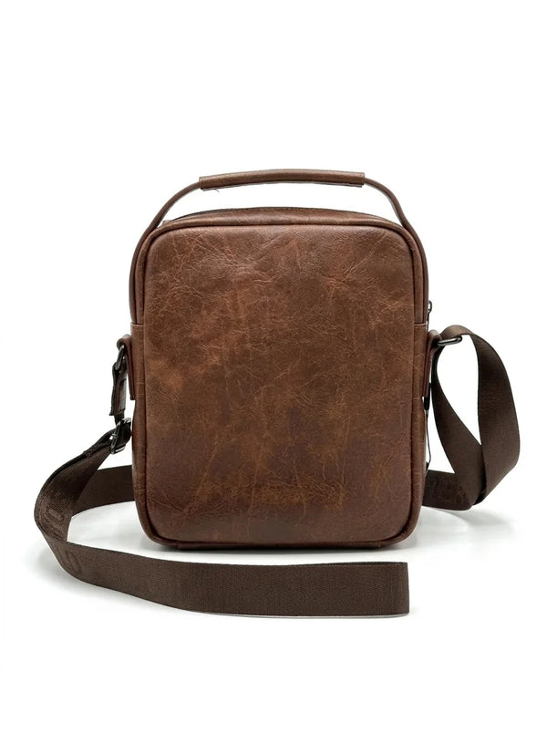 Borsello uomo Coveri a tracolla con righe, colore marrone, vista del retro