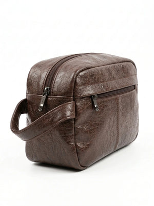 Beauty case uomo Coveri, colore marrone, vista di tre quarti