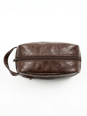 Beauty case uomo Coveri, colore marrone, vista dall'alto