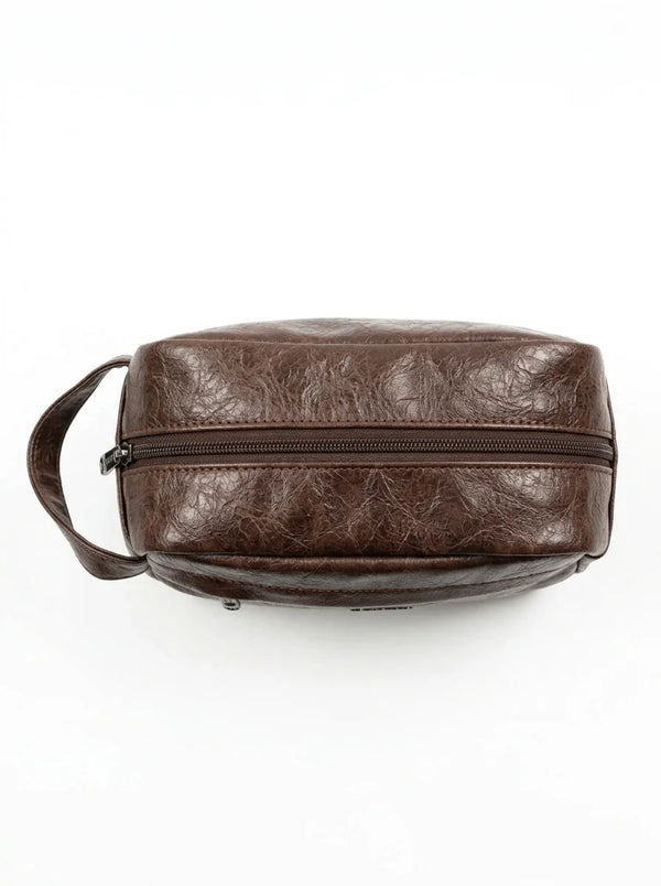 Beauty case uomo Coveri, colore marrone, vista dall'alto