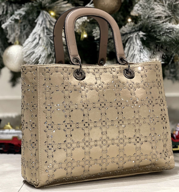 La Scialarata - Borsa piccola o grande firmata GYOIAMEA in tessuto vellutato strass punto luce