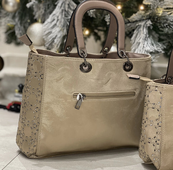 La Scialarata - Borsa piccola o grande firmata GYOIAMEA in tessuto vellutato strass punto luce