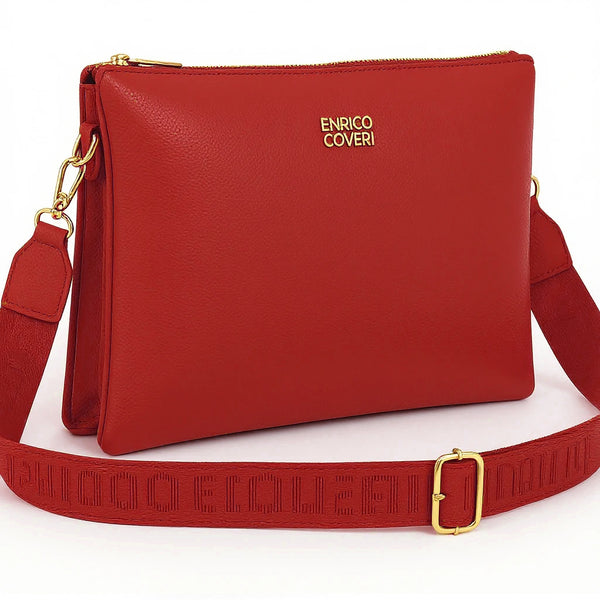 ENRICO COVERI - Borsa multitasche firmata giornaliera elegante 3 zip