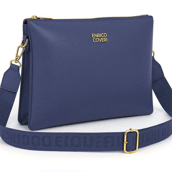 ENRICO COVERI - Borsa multitasche firmata giornaliera elegante 3 zip