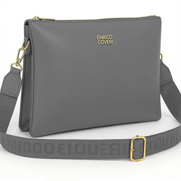 ENRICO COVERI - Borsa multitasche firmata giornaliera elegante 3 zip