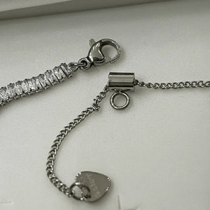 Collana Tennis Baguette con Chiusura Slider  Regolabile da Choker a  collana normale lunga fino a 42 cm