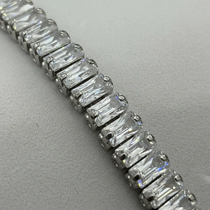 Bracciale Tennis Baguette con Chiusura a Cursore "Smart Slider" bolo Regolabile - Fit Perfetto