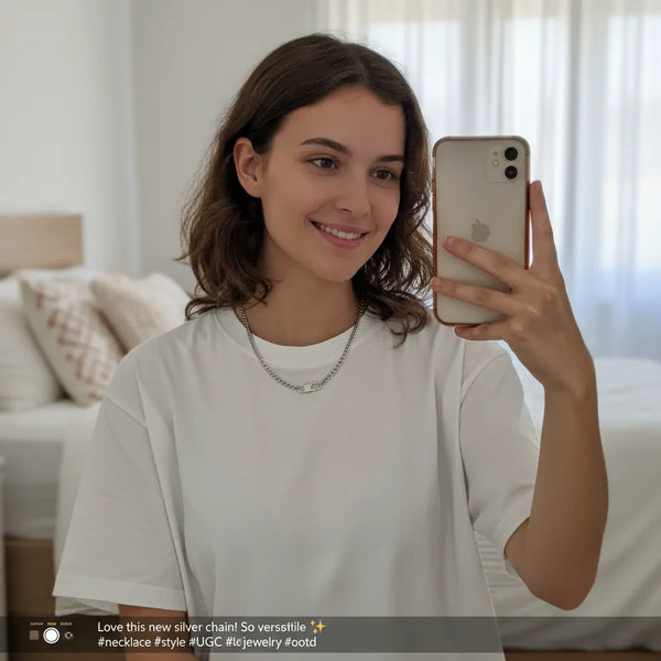 Collana Maglia Spiga con Moschettone Frontale di Design 44cm - Oro e Argento Girocollo Choker