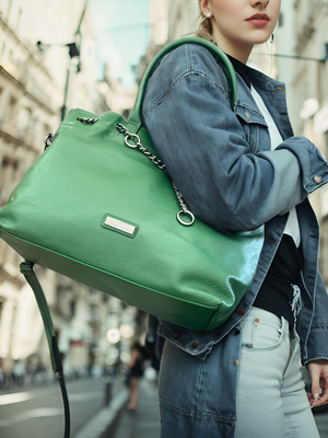 Borsa CHARRO donna grande spalla catena casual shopping unica tinta nuova