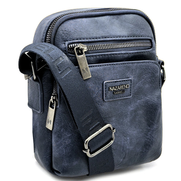 Borsello Uomo firmato Nazareno Gabrielli simil pelle borsellino Capiente e Resistente multi tasche